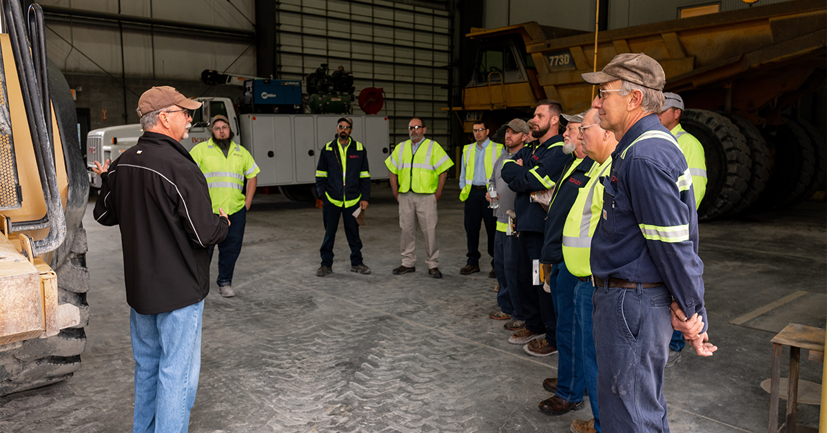 An on-site Boxley employees meeting