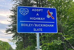 Buckingham Slate Adopt A Highway Sign