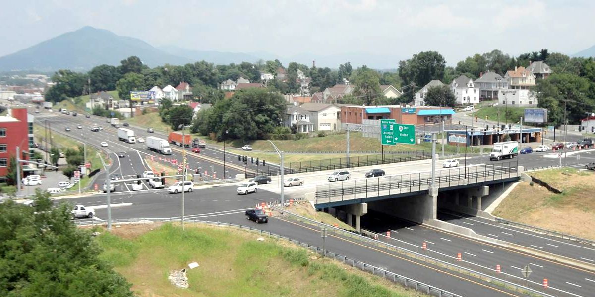View of highway paving in Roanoke, VA View of highway paving in Roanoke, VA