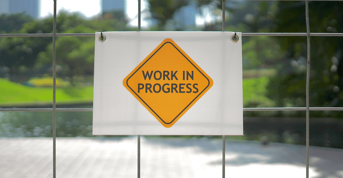 Work in progress sign